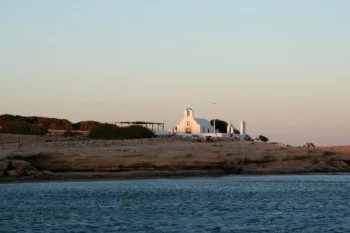 The chapel on Kato Koufonisi seen across the water