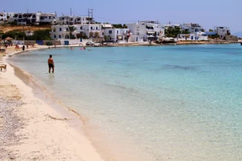 Sandy village beach below Chora on Pano Koufonisi