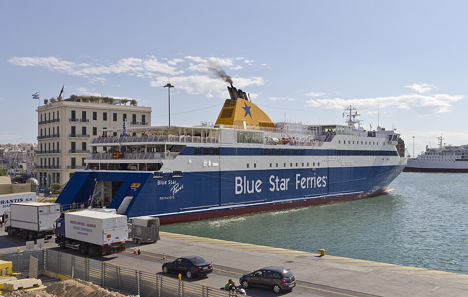 Piraeus harbour with passenger ferries